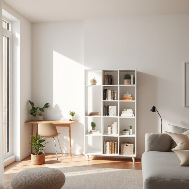 Furinno white bookcase